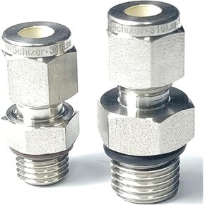 7/16-24unf 9/16-20unf ذكر إلى 1/8 "1/4" أنبوب OD Compression Union SUS316L أنبوب الفولاذ المقاوم للصدأ مناسب 3000 رطل (1L4 بوصة -7L16-20UNF) in Kuwait