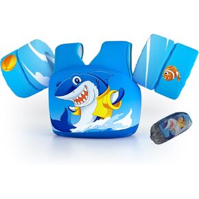 areike أطفال يسبحون سترة لطفلي عوامات أدوات السباحة مع أجنحة ذراع تسخير الكتف للأطفال/الرضع/الطفل ، شاطئ البحر/البليار in Kuwait