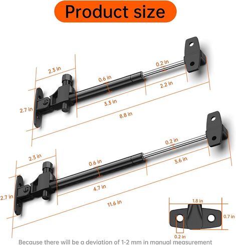 2PCS 80N 8inch Soft Close Hinge Lid Gas Support rods, Pneumatic Struts can Automatically Rise and Fall Slowly, Toy Box Damping Buffer，and can be Opened and Closed Within The Range of 0-110 Degrees. in Saudi Arabia