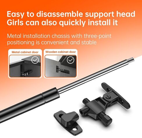 2PCS 80N 8inch Soft Close Hinge Lid Gas Support rods, Pneumatic Struts can Automatically Rise and Fall Slowly, Toy Box Damping Buffer，and can be Opened and Closed Within The Range of 0-110 Degrees. in Saudi Arabia