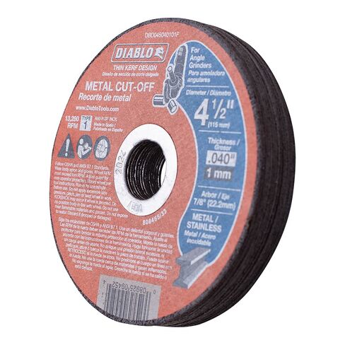 Diablo 4 1/2 بوصة قرص قطع معدني .040 سميكة - 7/8 بوصة (22.2 مم) Arbor - Type 1 Hub - تصميم كيرف رفيع - مزيج أكسيد الألمنيوم الممتاز للاستخدام على المواد المعدنية - 13،280 أقصى درج في الدقيقة - 15 حزمة in Saudi Arabia