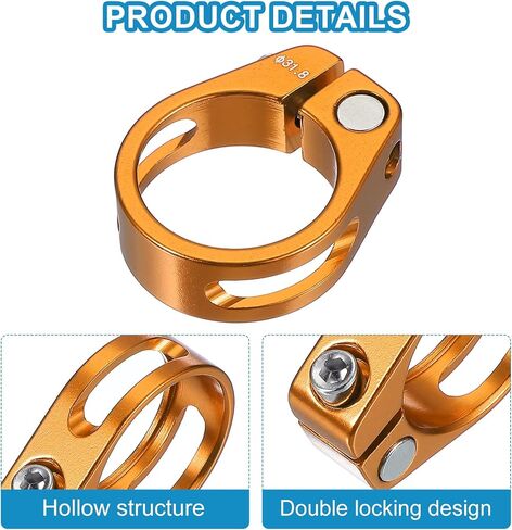 PATIKIL 28.6mm Cycles Bike Seat Post Clamp, Aluminum Alloy Seat Tube Clip Bike Quick Release Clamp for Mountain Bike Road Bike Gear Track Bike Folding Bike Blue in Saudi Arabia