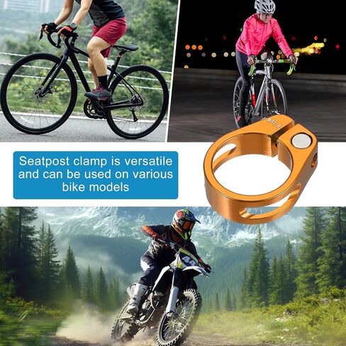 PATIKIL 28.6mm Cycles Bike Seat Post Clamp, Aluminum Alloy Seat Tube Clip Bike Quick Release Clamp for Mountain Bike Road Bike Gear Track Bike Folding Bike Blue in Saudi Arabia