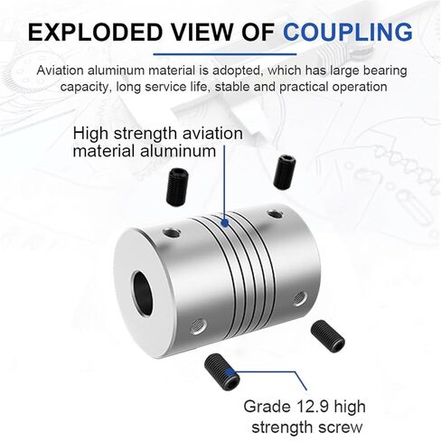 LR D D15L20 Aluminum Elastic Winding Shaft Coupler Motor Connector 3/4/5/6/7/8mm Thimble Type Flexible CNC Coupling 1Pcs(3mmX5mm) in Kuwait