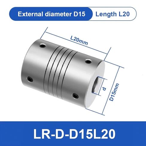 LR D D15L20 Aluminum Elastic Winding Shaft Coupler Motor Connector 3/4/5/6/7/8mm Thimble Type Flexible CNC Coupling 1Pcs(3mmX5mm) in Kuwait