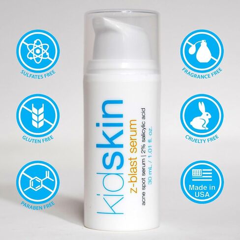 Kidskin T-Blast Facial Cleanser, Gentle Face Wash with Tea Tree Oil, Spot Skin Care for Kids and Teens, Non-Drying Natural Cleanser for Oily or Dry, Acne-Prone Skin, 150 ml 5.0 fl oz. in Saudi Arabia