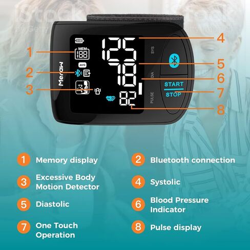 Blood Pressure Monitor Adult Cuff, Blood Pressure Cuff Monitor Wrist, Blood Pressure Machine Home Use 5.3-8.5" Irregular Heartbeat Monitoring APP Automatic Bluetooth High Accuracy Aspen Black in Saudi Arabia