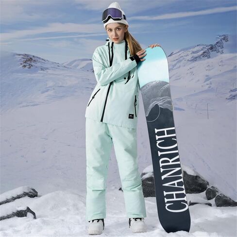 YEEFINE Women's Ski Suit Two Pieces Snowsuits Waterproof Snow Snowboard Suits Winter Outdoor Ski Jacket and Pants in Kuwait