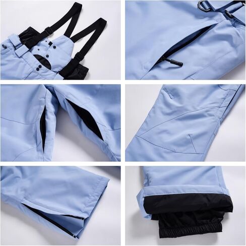 YEEFINE Women's Ski Suit Two Pieces Snowsuits Waterproof Snow Snowboard Suits Winter Outdoor Ski Jacket and Pants in Kuwait