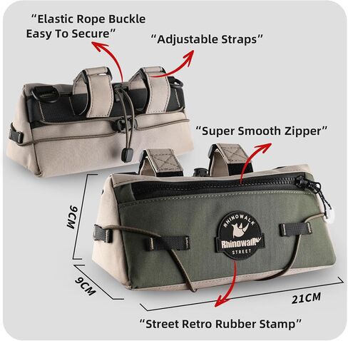 Rhinowalk Bike Handlebar Bag Urban Cycling Front Bag Bike Basket Bicycle Storage Bag for MTB Road Bike Folding Bike, Shoulder Bag, Cycling Accessories(Green) in Saudi Arabia