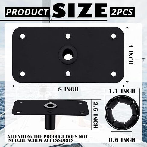 2 Pcs Boat Seat Base Mount Boat Seat Pedestal Base Mount Plate for 3/4" Pin Post Socket Heavy Duty Marine Pedestal Accessories for Marine Fishing in Saudi Arabia
