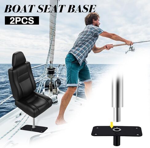 2 Pcs Boat Seat Base Mount Boat Seat Pedestal Base Mount Plate for 3/4" Pin Post Socket Heavy Duty Marine Pedestal Accessories for Marine Fishing in Saudi Arabia