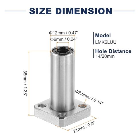 uxcell LMK10LUU Linear Ball Bearings 10mm Bore 19mm OD 55mm Length Round Flange Nickel Plated with Screws for CNC Machine 3D Printer 2pcs in Saudi Arabia