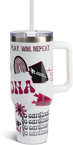 The Memory Company Officially Licensed NFL Game Day Tumbler - 40oz Stainless Steel Double-Wall Insulated Team Color Bling Cup with Team Logo, NFL Licensed Sports Travel Mug with Lid & Straw in Saudi Arabia