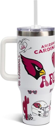 The Memory Company Officially Licensed NFL Game Day Tumbler - 40oz Stainless Steel Double-Wall Insulated Team Color Bling Cup with Team Logo, NFL Licensed Sports Travel Mug with Lid & Straw in Saudi Arabia