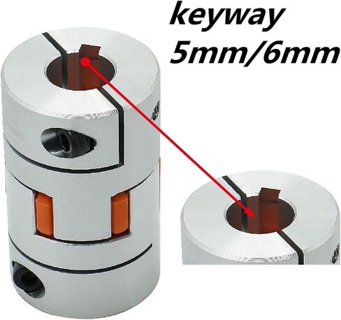 LF Three Jaw D40L66 Coupler Aluminium Plum Flexible Shaft Coupling Stepper Motor Connector CNC 8/10/12/12.7/14/16/20/22mm 1Pcs(8x8) in Saudi Arabia