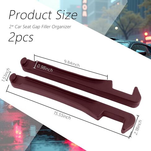 2PCS Car Seat Gap Filler Organizer with Side Hooks + Grooves,3 in 1 Car Seat Side Gap Filler for Filling Crevices and Storing Items,Updated No Drop Seat Guard Vehicle Accessories in Kuwait