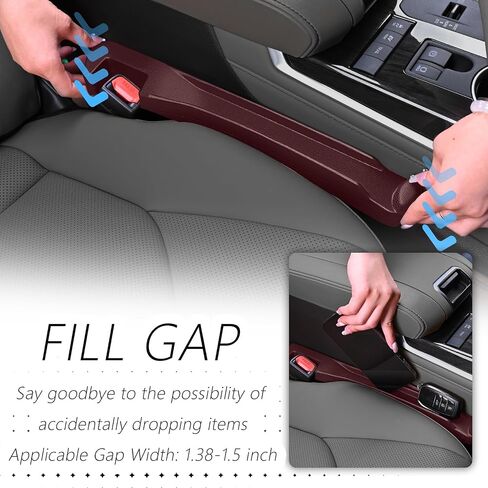 2PCS Car Seat Gap Filler Organizer with Side Hooks + Grooves,3 in 1 Car Seat Side Gap Filler for Filling Crevices and Storing Items,Updated No Drop Seat Guard Vehicle Accessories in Kuwait