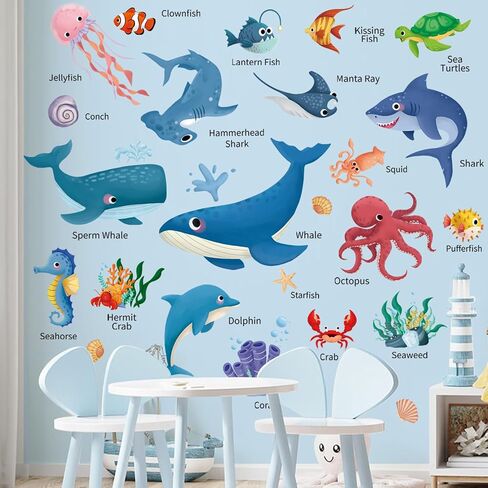 Animal Alphabet Numbers Wall Decals Peel and Stick, Self-Adhesive Vinyl Educational Wall Sticker, Wall Decor Art Home Decoration for Classroom Playroom Nursery in Kuwait