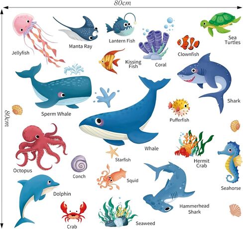 Animal Alphabet Numbers Wall Decals Peel and Stick, Self-Adhesive Vinyl Educational Wall Sticker, Wall Decor Art Home Decoration for Classroom Playroom Nursery in Kuwait