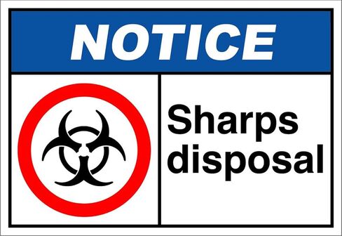 Sharphas Disposal2 إشعار OSHA/ANSI ملصق ملصق ملصق 8 " in Saudi Arabia
