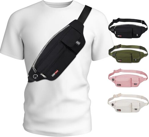 MAXTOP Large Fanny Packs for Women Men Sports Belt Bag with Adjustable Strap Travel Essentials for Walking Running Hiking Cycling Easy Carry All Phones in Kuwait