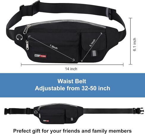 MAXTOP Large Fanny Packs for Women Men Sports Belt Bag with Adjustable Strap Travel Essentials for Walking Running Hiking Cycling Easy Carry All Phones in Kuwait