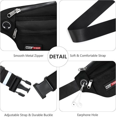 MAXTOP Large Fanny Packs for Women Men Sports Belt Bag with Adjustable Strap Travel Essentials for Walking Running Hiking Cycling Easy Carry All Phones in Kuwait