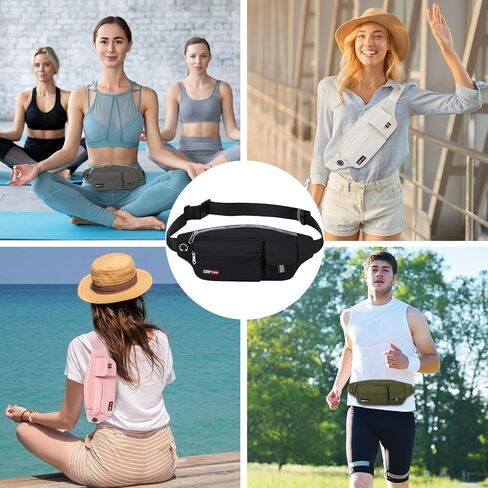 MAXTOP Large Fanny Packs for Women Men Sports Belt Bag with Adjustable Strap Travel Essentials for Walking Running Hiking Cycling Easy Carry All Phones in Kuwait