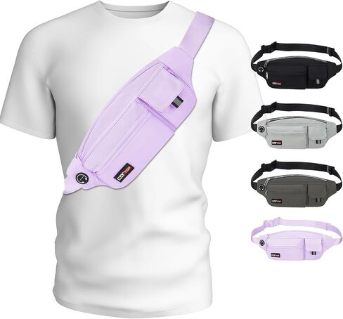 MAXTOP Large Fanny Packs for Women Men Sports Belt Bag with Adjustable Strap Travel Essentials for Walking Running Hiking Cycling Easy Carry All Phones in Kuwait
