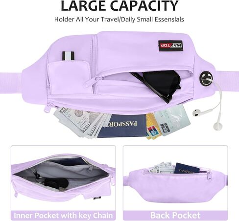 MAXTOP Large Fanny Packs for Women Men Sports Belt Bag with Adjustable Strap Travel Essentials for Walking Running Hiking Cycling Easy Carry All Phones in Kuwait