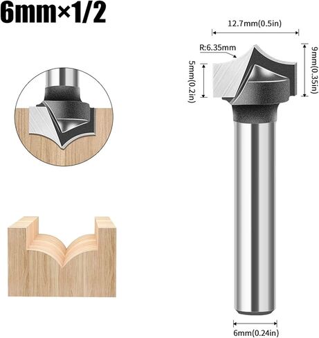 1/4 Inch 1/2 Inch Shank 6mm 12mm Shank Milling Cutter Bit 1pcs(6x12.7mm) in Saudi Arabia
