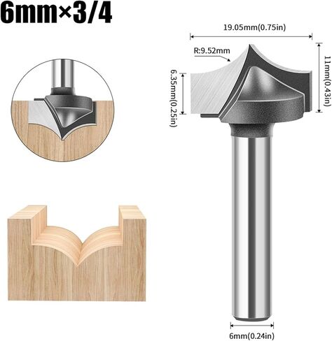 1/4 Inch 1/2 Inch Shank 6mm 12mm Shank Milling Cutter Bit 1pcs(6x12.7mm) in Saudi Arabia