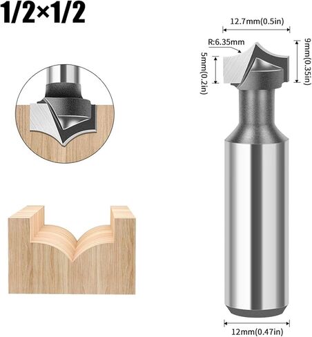 1/4 Inch 1/2 Inch Shank 6mm 12mm Shank Milling Cutter Bit 1pcs(6x12.7mm) in Saudi Arabia