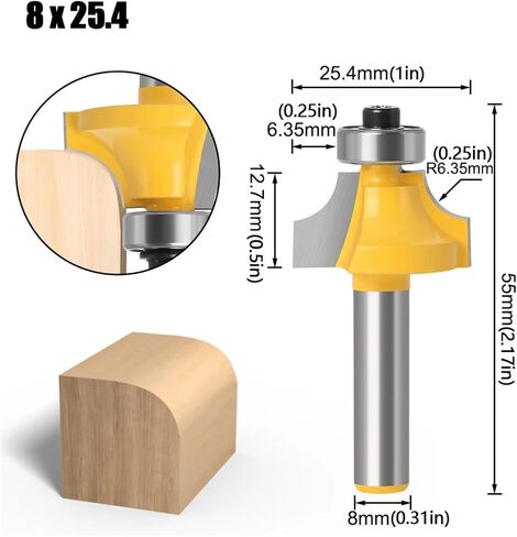 1-6pcs 8mm Shank Bit Milling Cutter(8X25.4mm) in Saudi Arabia