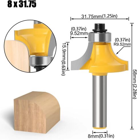 1-6pcs 8mm Shank Bit Milling Cutter(8X25.4mm) in Saudi Arabia
