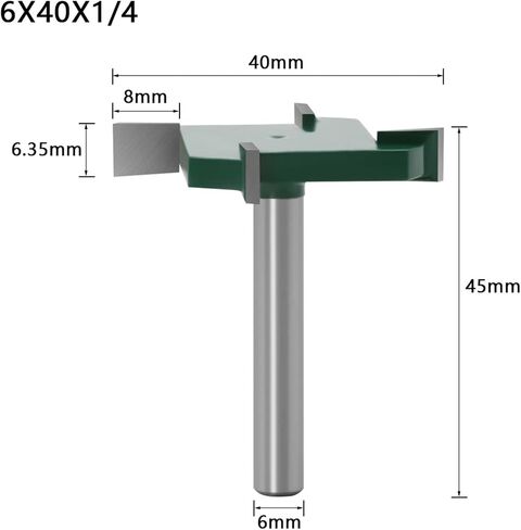 1/4"6mm Shank 4 Edge T Type Bit Milling Cutter 1pcs(4PCS 6.35mm Shank) in Saudi Arabia