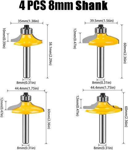 1-4PC 8mm 12mm 1/2inch Shank Bit Set(NO4-8X44.4mm) in Saudi Arabia