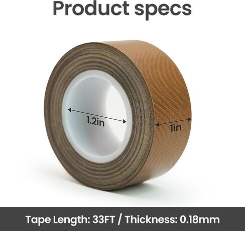 Teflon Tape ارتفاع درجة الحرارة PTFE 1 "x33ft x0.18mm للاختراق الفراغ ، تغليف الطعام ، الاستخدام الصناعي in Saudi Arabia