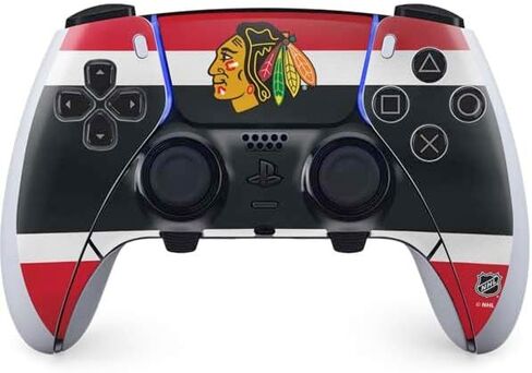 Skinit Decal Gaming Skin Compatible with PS5 DualSense Edge Pro Controller - Officially Licensed NHL Chicago Blackhawks Jersey Design in Saudi Arabia