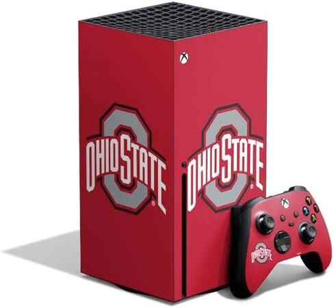 ألعاب Skinit Scenit Skining Skin متوافقة مع حزمة Xbox Series X - تصميم شعار Red Logo المرخص له رسميًا in Kuwait