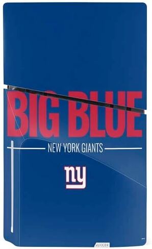 Skinit Decal Gaming Skin Compatible with PS5 Slim Disk Bundle - Officially Licensed NFL New York Giants Large Logo Design in Saudi Arabia