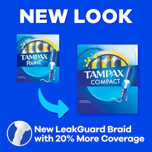 Tampax Pocket Pearl Tampons Super Absorbency with LeakGuard Braid, Unscented, 32 Count in Kuwait