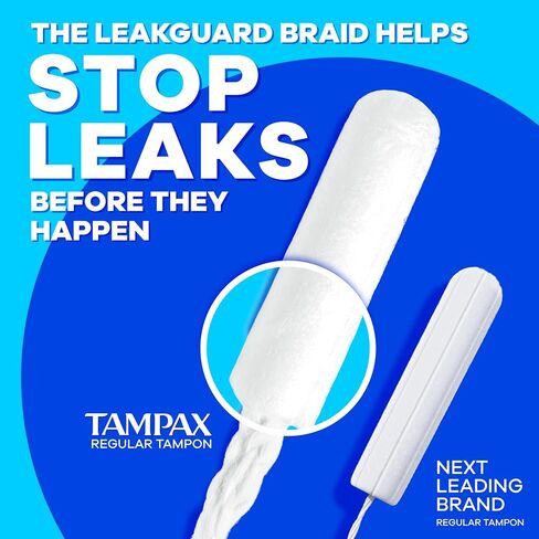 Tampax Pocket Pearl Tampons Super Absorbency with LeakGuard Braid, Unscented, 32 Count in Kuwait