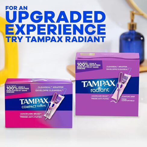 Tampax Pocket Pearl Tampons Super Absorbency with LeakGuard Braid, Unscented, 32 Count in Kuwait