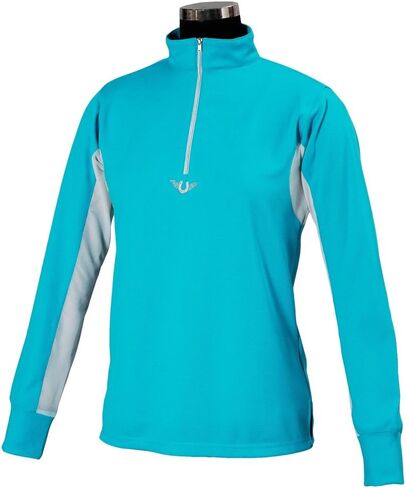 Tuffrider Children's Technical Technical Swyve Sport Shirt مع جوارب مخططة مجانية - Aqua - X -Large in Saudi Arabia