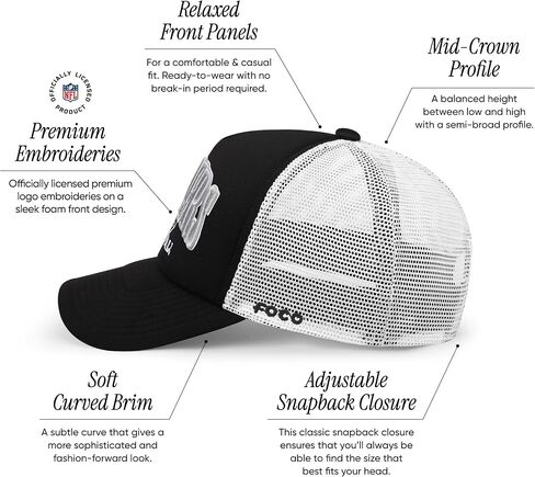 FOCO Men's NFL Team Logo Foam Mesh Trucker Rf Cap Hat in Saudi Arabia