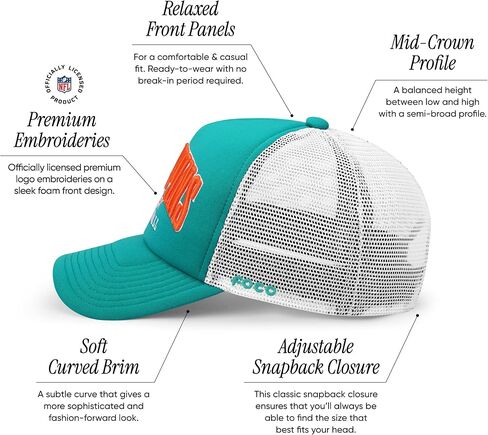 FOCO Men's NFL Team Logo Foam Mesh Trucker Rf Cap Hat in Saudi Arabia