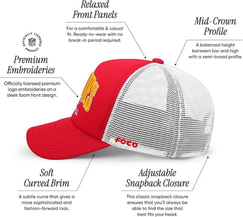 FOCO Men's NFL Team Logo Foam Mesh Trucker Rf Cap Hat in Saudi Arabia