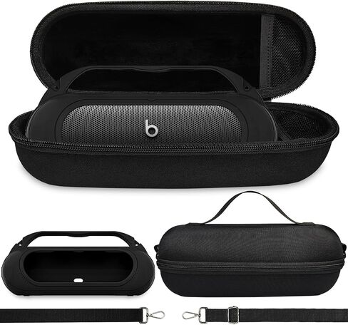 Silicone Cover and Hard Carrying Case for Beats Pill 2024 Portable Bluetooth Speaker, Protective Storage Bag Holder for Beats Pill Speaker Accessories (Black Case) in Saudi Arabia